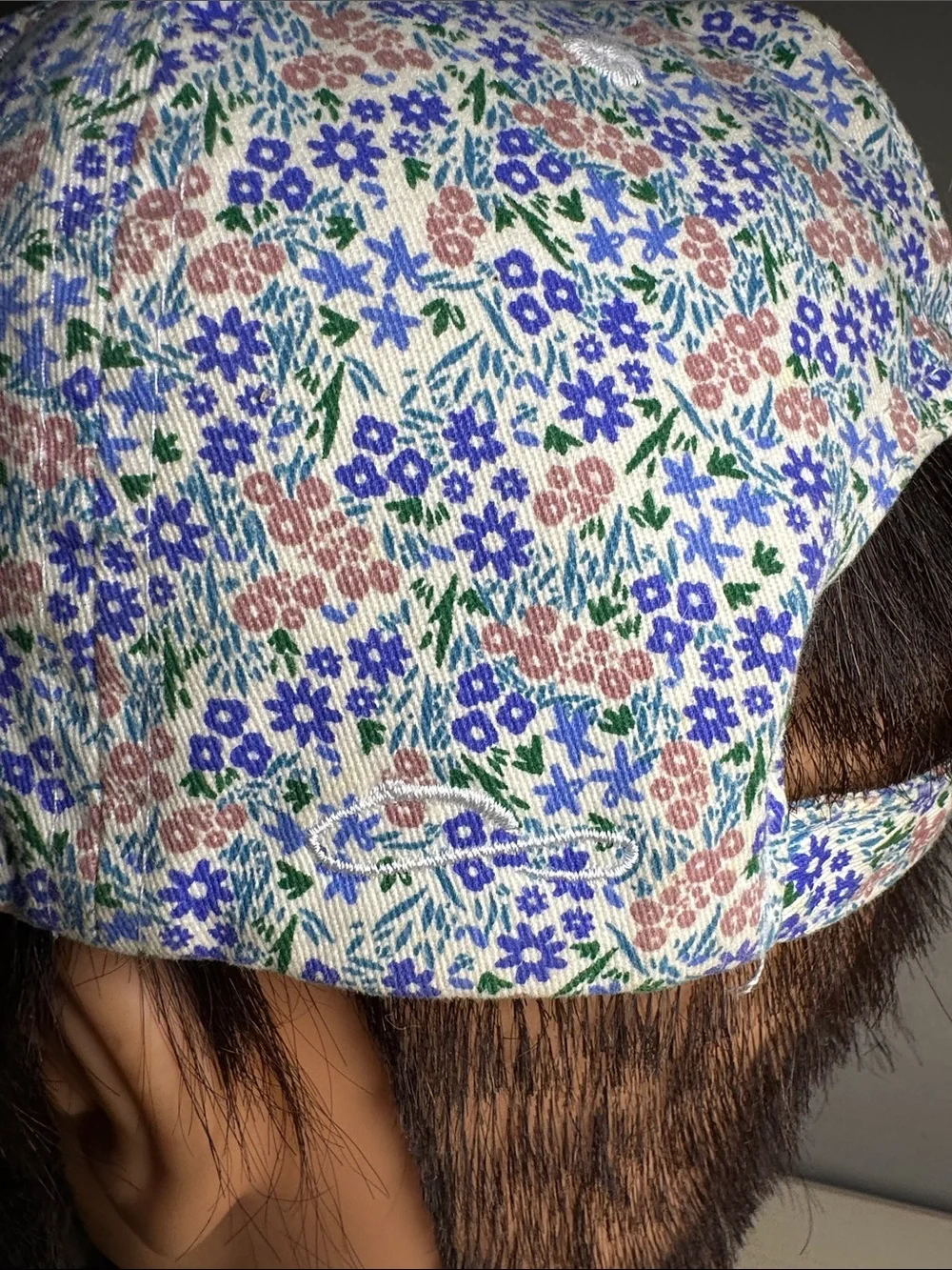 Baby's Coffee Key West eye embroidered floral baseball cap with pony-tail hole